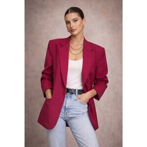 Vintage Pendleton 80s Wool Blazer Jacket Pink Maroon USA Lightweight Size 4